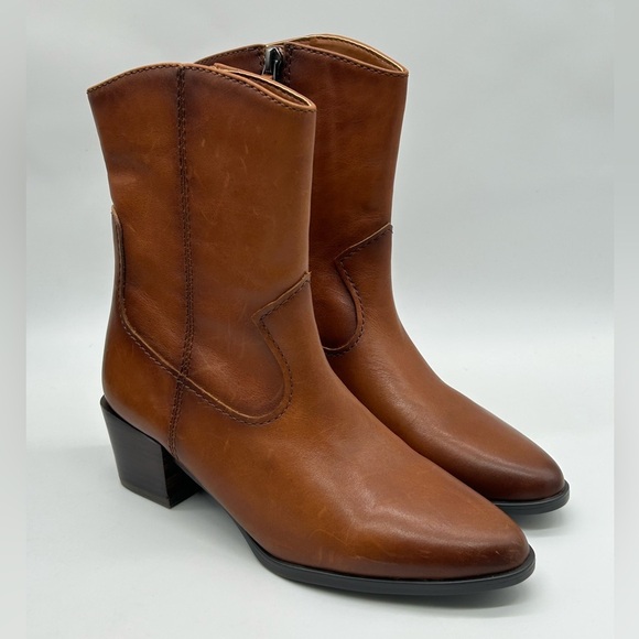 Naturalizer Gaby Leather Ankle Boots Brown Ciderspice Size 5M NIB - Picture 3 of 12